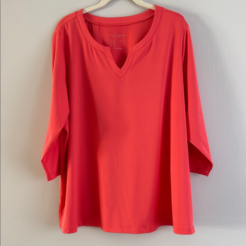 Beautiful Susan Graver blouse, 3/4 sleeves, size 2x